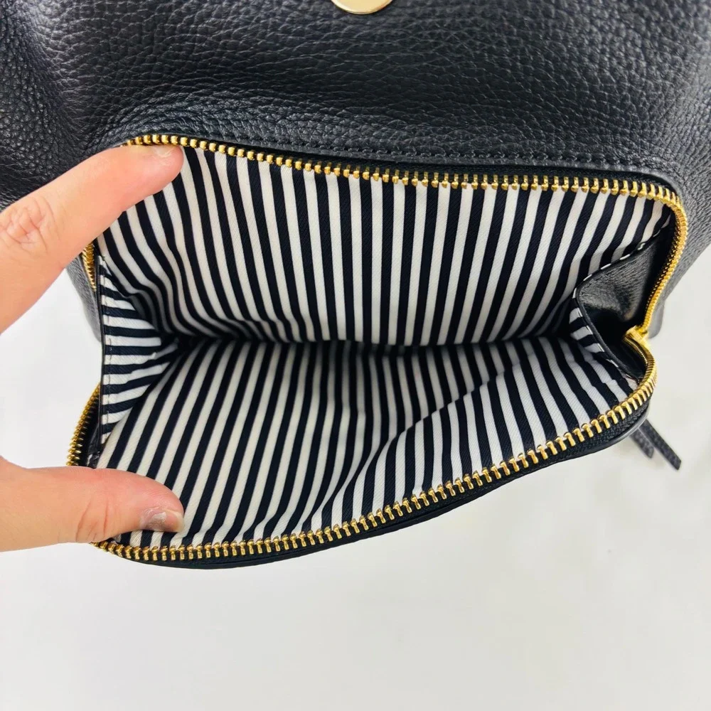 Kate Spade New York Medium Black Pebble Leather Backpack Purse